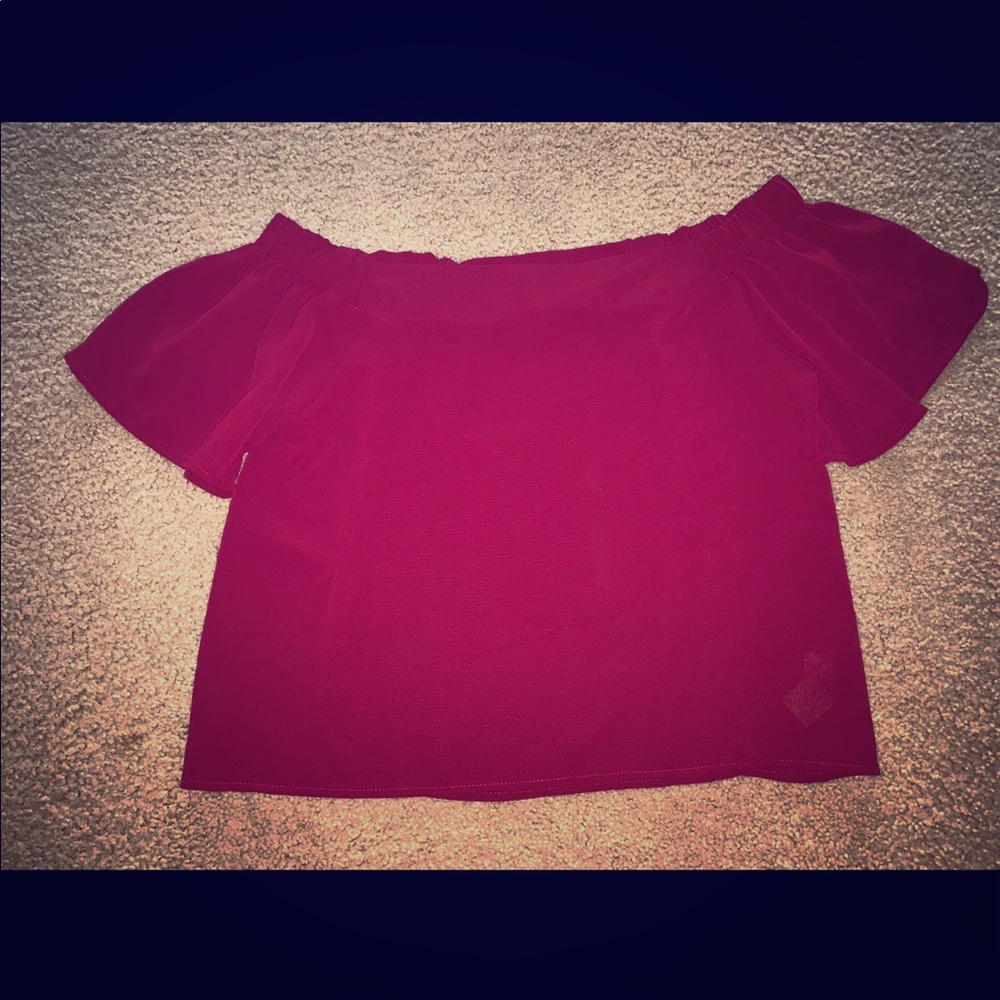 Maroon off the Shoulder Shirt